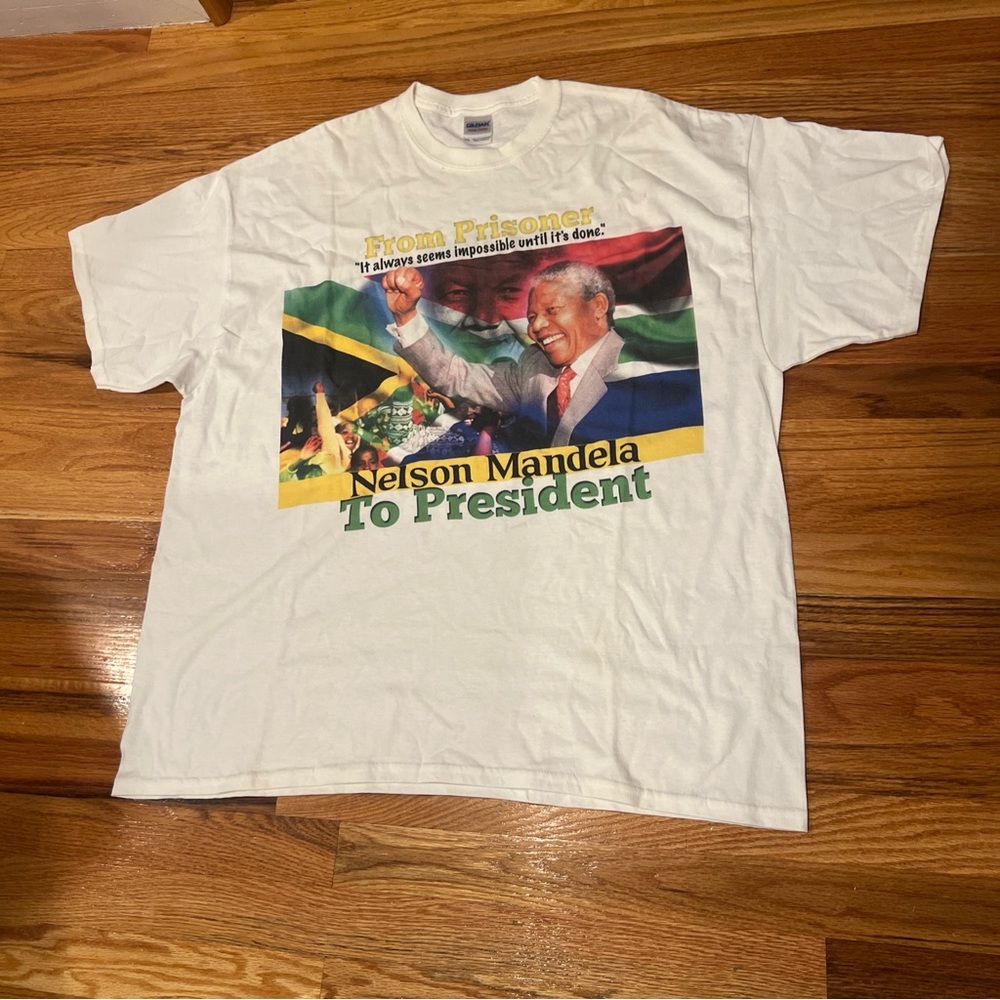 Vintage 90’s Nelson Mandela From Prison To President Dr Mandela HS XXL Shirt